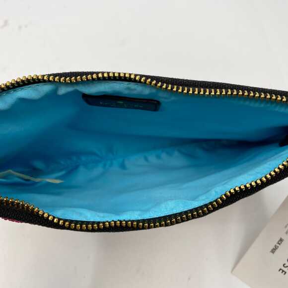 kate spade Bird Beaded Pouch | Black 100% Cotton Clutch | Regular OS